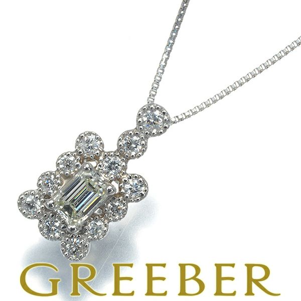 ダイヤ 0.24ct/0.15ct 2種カット  ネックレス Pt900/Pt850 