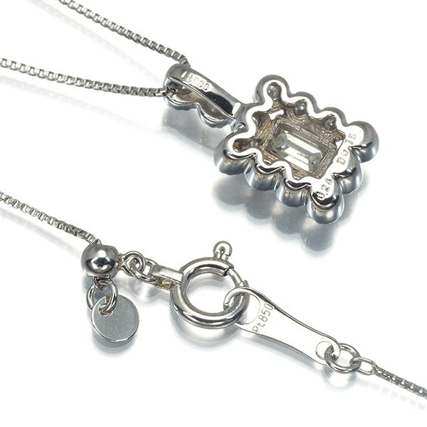 ダイヤ 0.24ct/0.15ct 2種カット  ネックレス Pt900/Pt850 