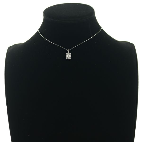 ダイヤ 0.24ct/0.15ct 2種カット  ネックレス Pt900/Pt850 