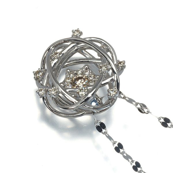 ダイヤ 0.31ct/0.15ct 3WAY ロング  ネックレス Pt900/Pt850 