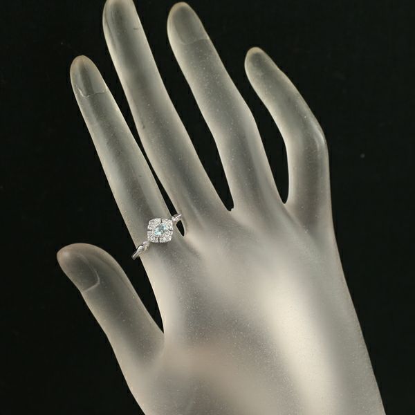 パライバトルマリン 0.100ct ダイヤ 1.12ct   リング Pt900 ソーティング