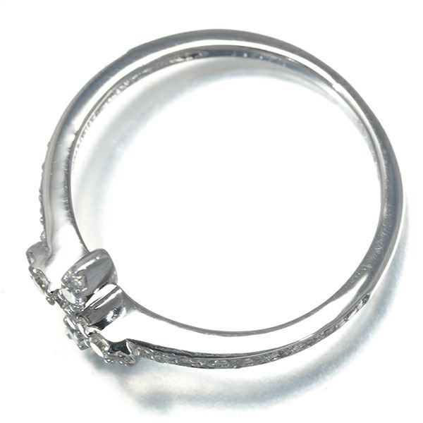 ダイヤ 0.18ct フラワー クロス  リング K18WG 