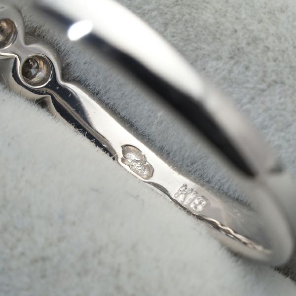 スタージュエリー リング ダイヤ 0.22ct フラワーセッティング 7P 13号 K18WG 保証書