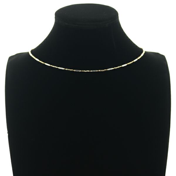  カットボール フリーサイズ  ブレスレット兼ネックレス コンビカラー K18WG/YG/マグネット 