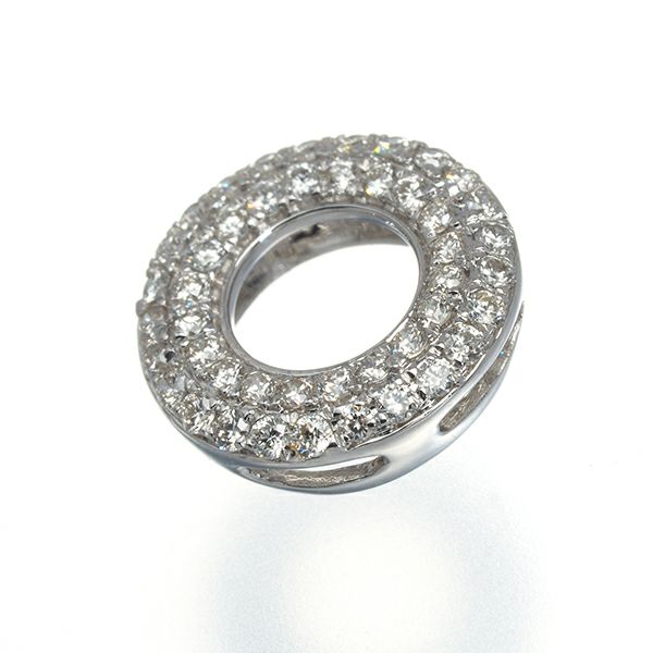 ダイヤ 0.25ct サークル  ペンダントトップ K18WG 