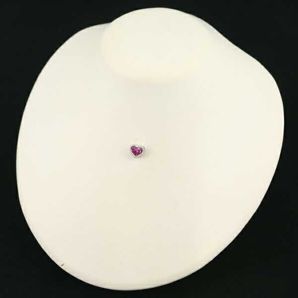 ルビー 0.30ct サファイア 0.45ct ダイヤ 0.08ct ハート  ペンダントトップ K18WG 