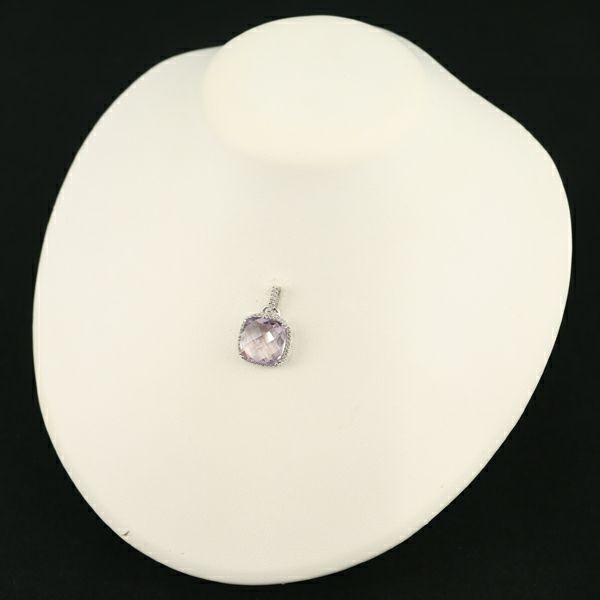 アメジスト 11.29ct ダイヤ 0.23ct   ペンダントトップ K18WG 