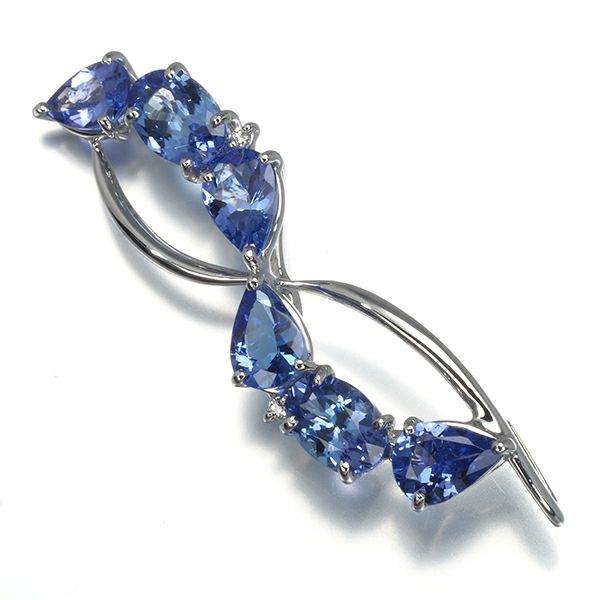 タンザナイト 2.20ct ダイヤ 0.01ct 2種カット  ペンダントトップ K18WG 
