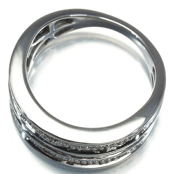 ブラウンダイヤ 1.00ct バゲット&テーパーバゲットカット リング K18WG 