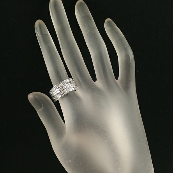 ブラウンダイヤ 1.00ct バゲット&テーパーバゲットカット リング K18WG 