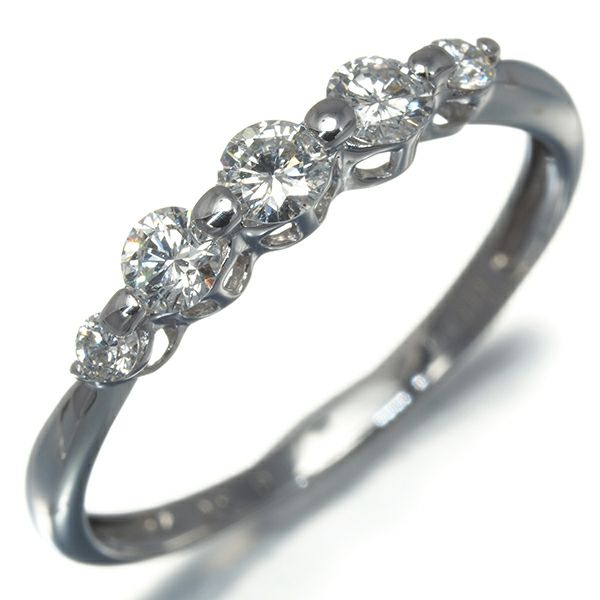 ダイヤ 0.30ct 5P リング K14WG 