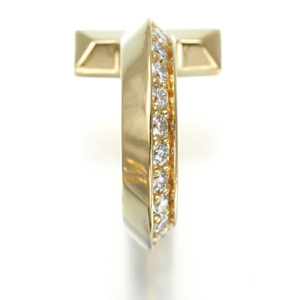 ティファニー ピアス ダイヤ 0.20ct Tワン フープ 片耳 K18YG 