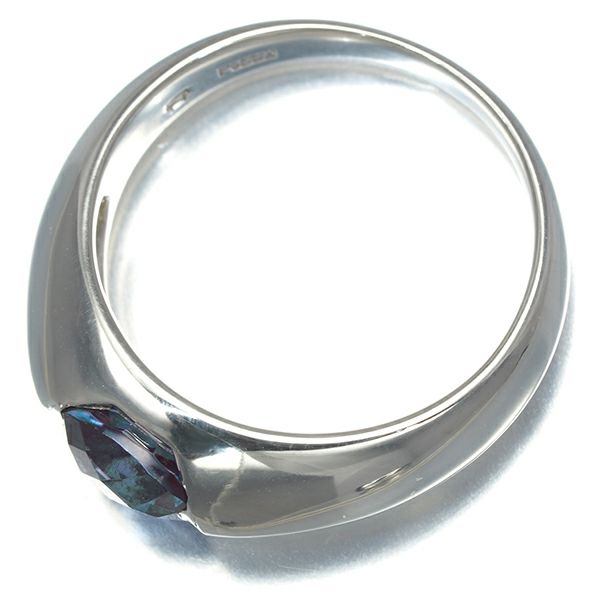 ムーンジュエリー リング 再結晶アレキサンドライト 0.77ct ダイヤ 0.01ct  12号 Pt950 ソ