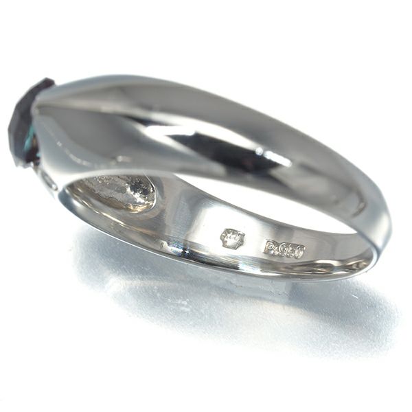 ムーンジュエリー リング 再結晶アレキサンドライト 0.77ct ダイヤ 0.01ct  12号 Pt950 ソ