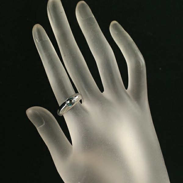 ムーンジュエリー リング 再結晶アレキサンドライト 0.77ct ダイヤ 0.01ct  12号 Pt950 ソ