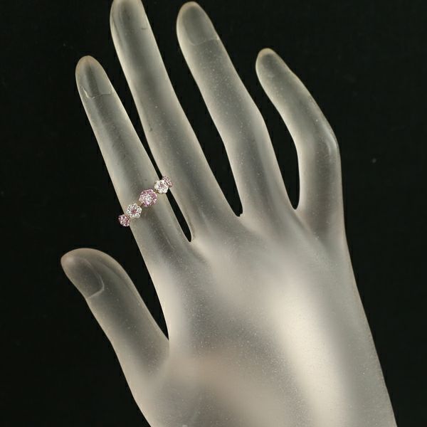 ポンテヴェキオ リング ピンクサファイア 0.28ct ダイヤ 0.20ct  フラワー 6号 K18PG 