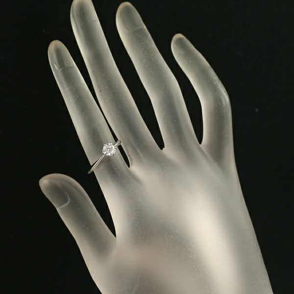 ミキモト リング ダイヤ 0.46ct E VVS1 3EX  ソリティア 一粒 9号 Pt950 保証書/鑑定書