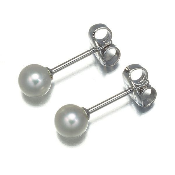 ミキモト ピアス パール アコヤ真珠 5.2mm K18WG 