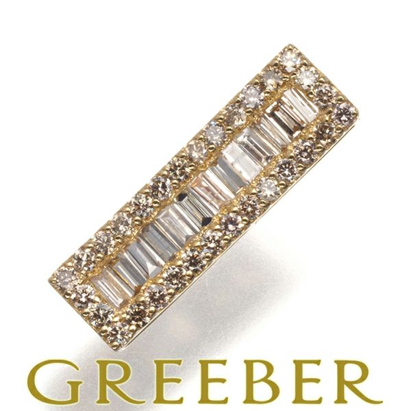 ダイヤ 0.30ct/0.25ct 2種カット  ペンダントトップ K18YG 