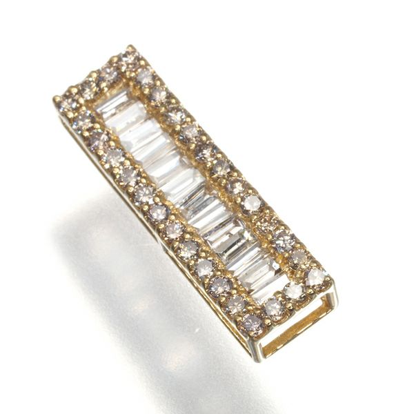 ダイヤ 0.30ct/0.25ct 2種カット  ペンダントトップ K18YG 