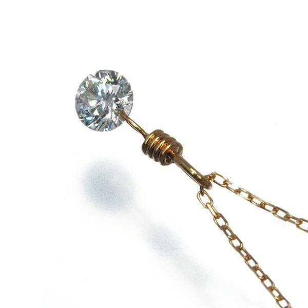 ダイヤ 0.325ct 一粒  ネックレス K18YG 