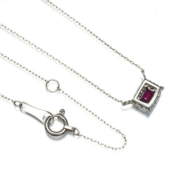 ルビー 0.06ct ダイヤ 0.10ct   ネックレス Pt950/Pt850 