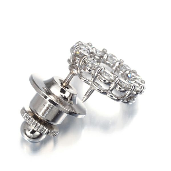 ミキモト ブローチ ダイヤ 0.72ct  サークル ピン K18WG/合金 