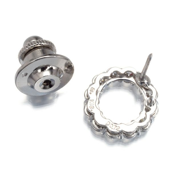 ミキモト ブローチ ダイヤ 0.72ct  サークル ピン K18WG/合金 