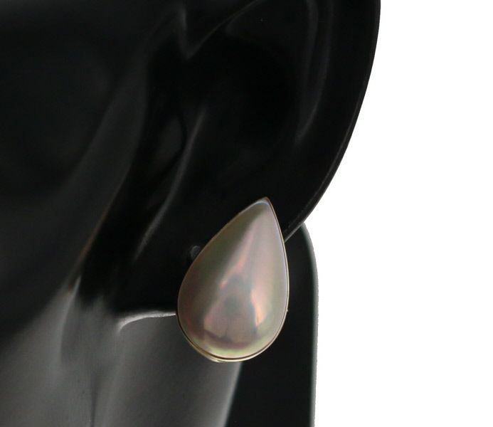 TASAKI タサキ イヤリング パール マベ真珠  ティアドロップ K18YG 