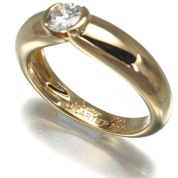 カルティエ リング ダイヤ 0.30ct シェリー 49号 K18YG 