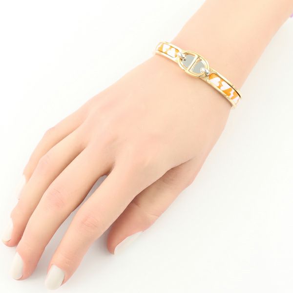 エルメス ブレスレット  ミニクリック シェーヌダンクル カルトアジュエ バングル ハート PM 合金/エナメル 