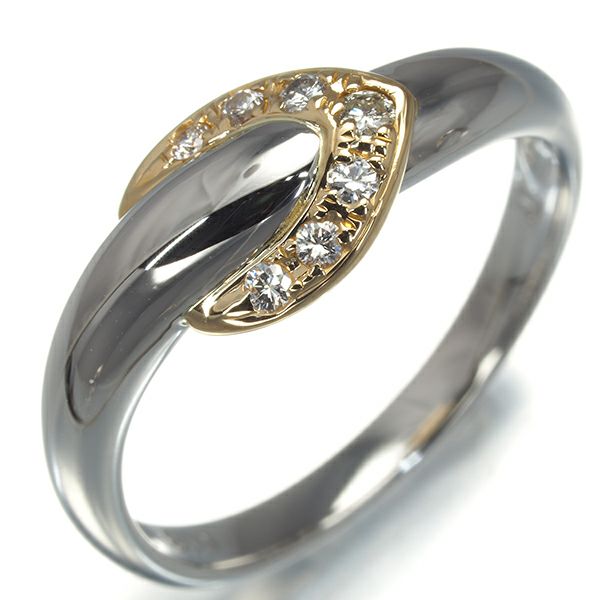 セリーヌ リング ダイヤ 0.08ct コンビカラー 11号 Pt900/K18YG 