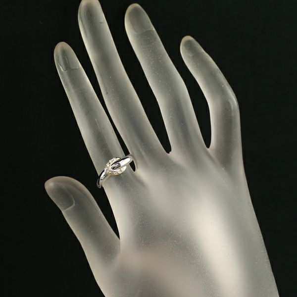 セリーヌ リング ダイヤ 0.08ct コンビカラー 11号 Pt900/K18YG 