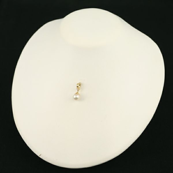 タサキ ペンダントトップ パール アコヤ真珠 8.0mm ダイヤ 0.01ct  K18YG 