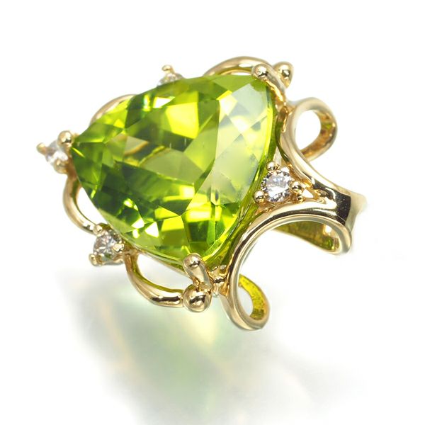 GSTV ペンダントトップ ペリドット 3.20ct ダイヤ 0.06ct   K18YG 