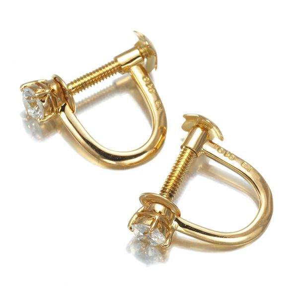 スタージュエリー イヤリング ダイヤ 0.10ct/0.10ct  一粒 K18YG 