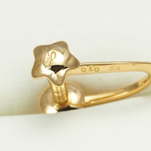 スタージュエリー イヤリング ダイヤ 0.10ct/0.10ct  一粒 K18YG 