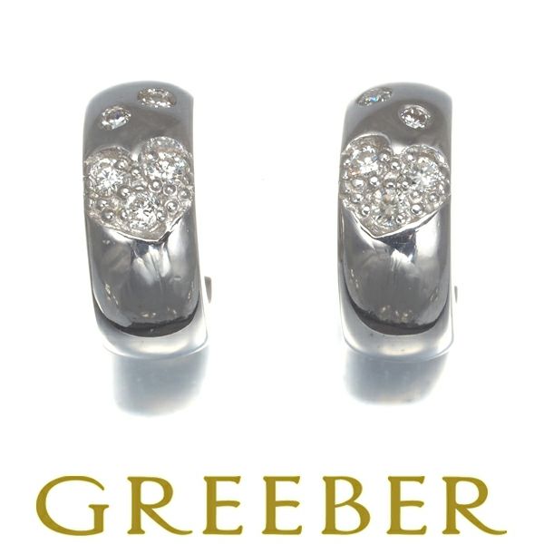 スタージュエリー ピアス ダイヤ 0.06ct/0.06ct  フープ K18WG 