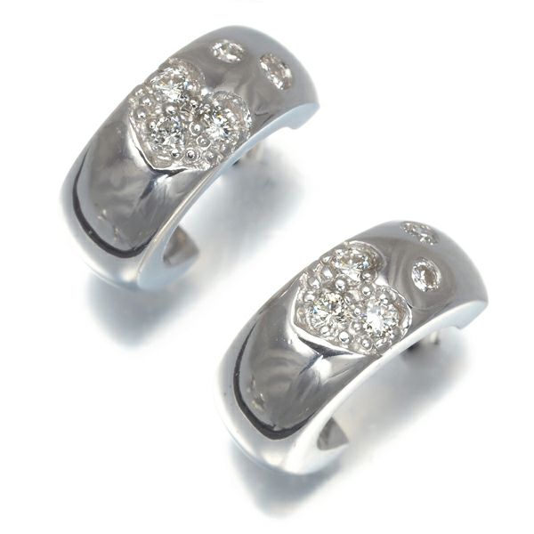 スタージュエリー ピアス ダイヤ 0.06ct/0.06ct  フープ K18WG 