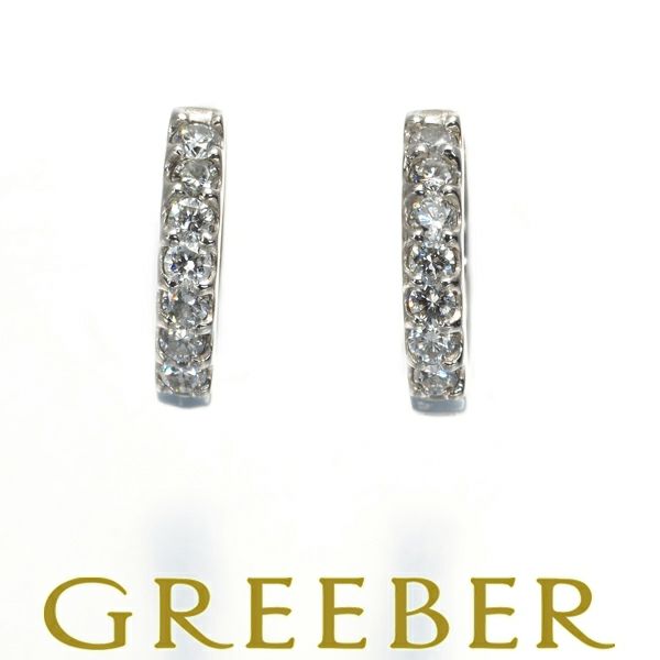 スタージュエリー ピアス ダイヤ 0.10ct/0.10ct  フープ Pt950 