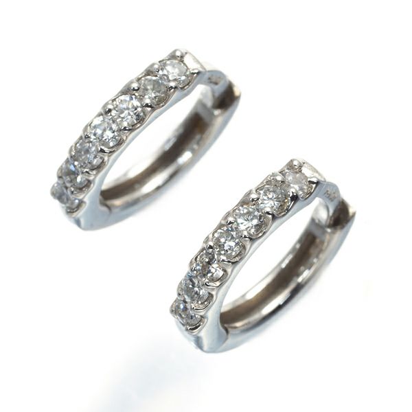 スタージュエリー ピアス ダイヤ 0.10ct/0.10ct  フープ Pt950 