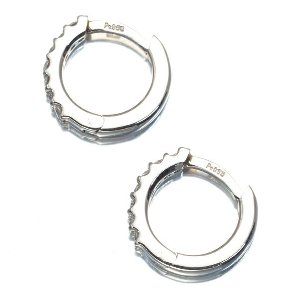 スタージュエリー ピアス ダイヤ 0.10ct/0.10ct  フープ Pt950 