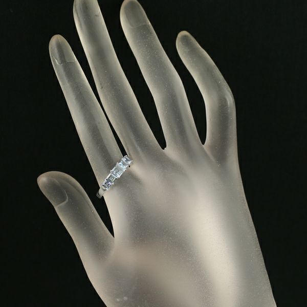 GSTV リング アクアマリン 0.80ct  15号 K18WG 