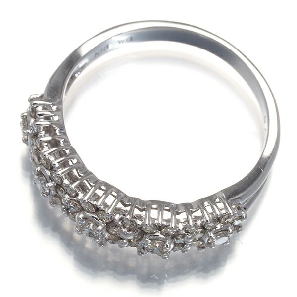 QVC リング ダイヤ 0.40ct  フラワー 9号 K18WG 保証書