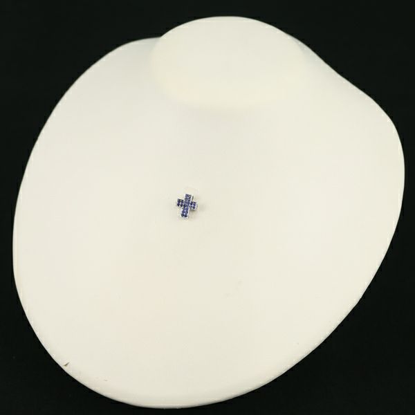 QVC ペンダントトップ サファイア  クロス K18WG 保証書