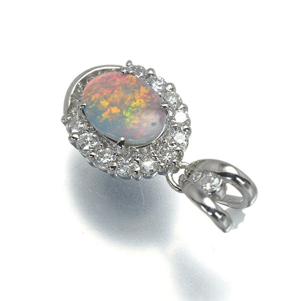 オパール 0.34ct ダイヤ 0.31ct   ペンダントトップ Pt900 