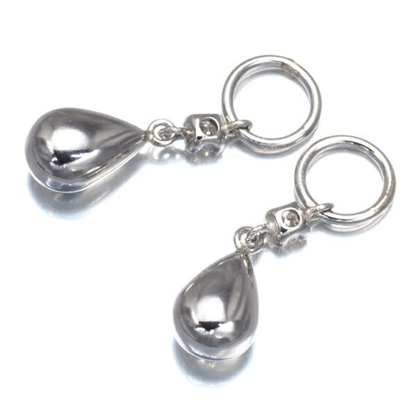 ダイヤ 0.03ct/0.03ct ティアドロップ チャーム  ピアス Pt900 