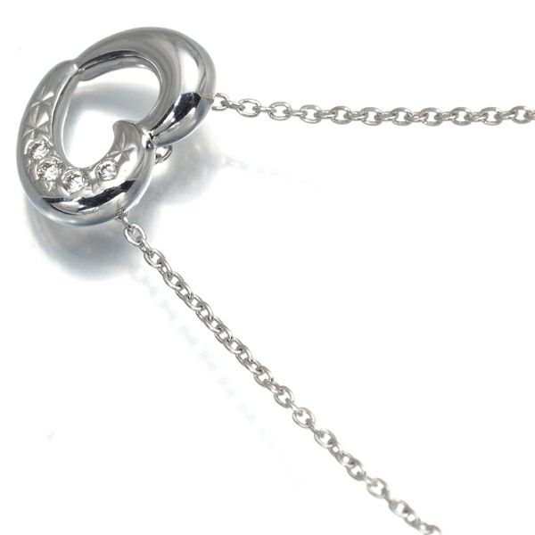 タサキ ネックレス ダイヤ 0.03ct  ハート K18WG 