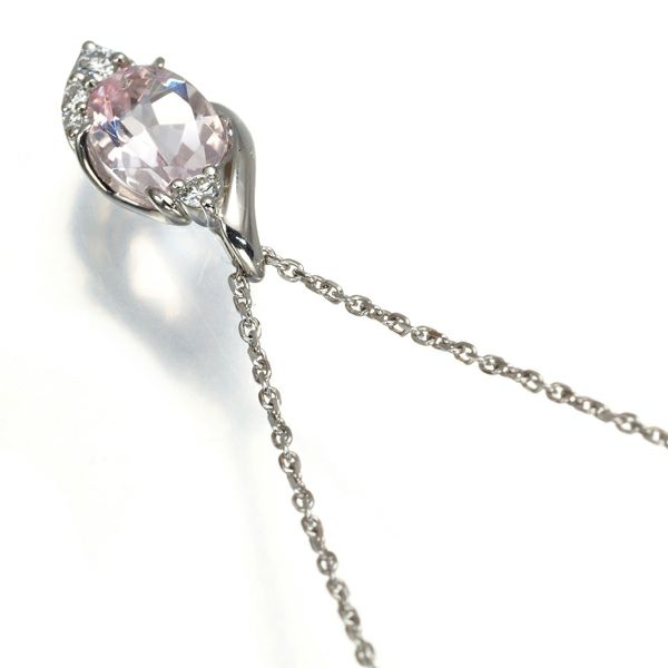 スタージュエリー ネックレス モルガナイト ダイヤ 0.04ct Pt950 