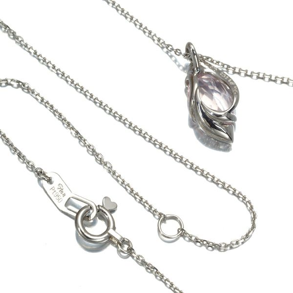 スタージュエリー ネックレス モルガナイト ダイヤ 0.04ct Pt950 